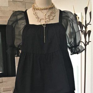 Topshop Puff  Sleeve Blouse NWT